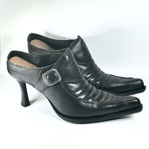 New Vetements x New Rock Leather Moto Mules Womens Size 40EU/10US